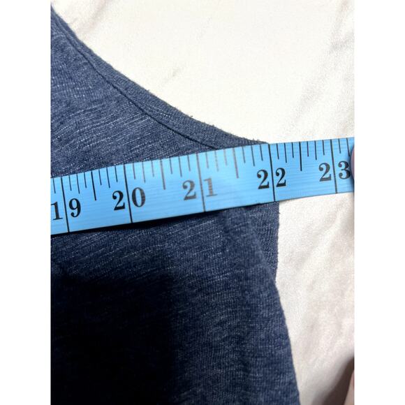 CJ Banks 1X Tassles Tank Top Boho Blue Pleated Tie Up V-Neck Plus Size Comfort - Picture 8 of 8